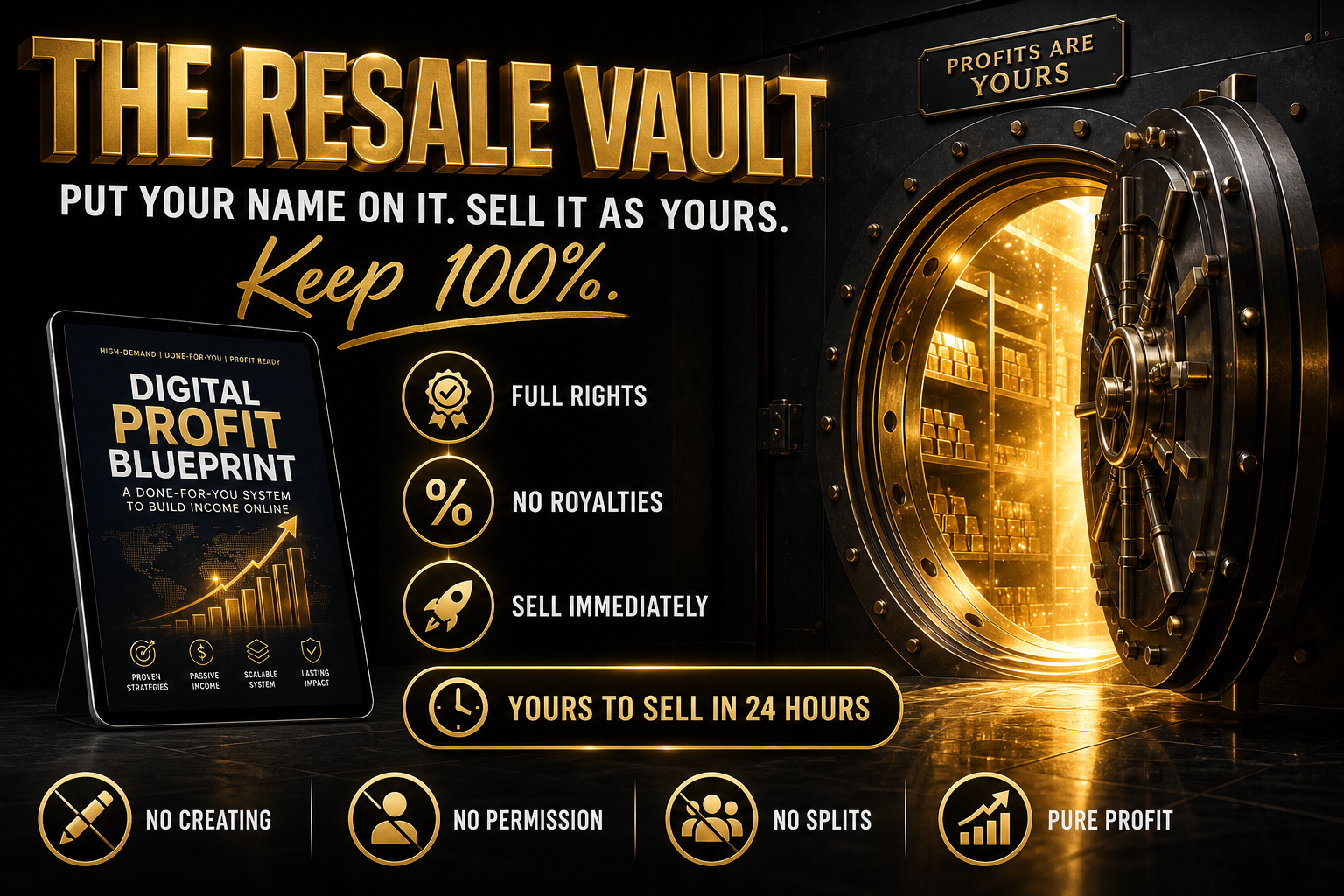 The Resale Vault — put your name on it, sell it as yours, keep 100%